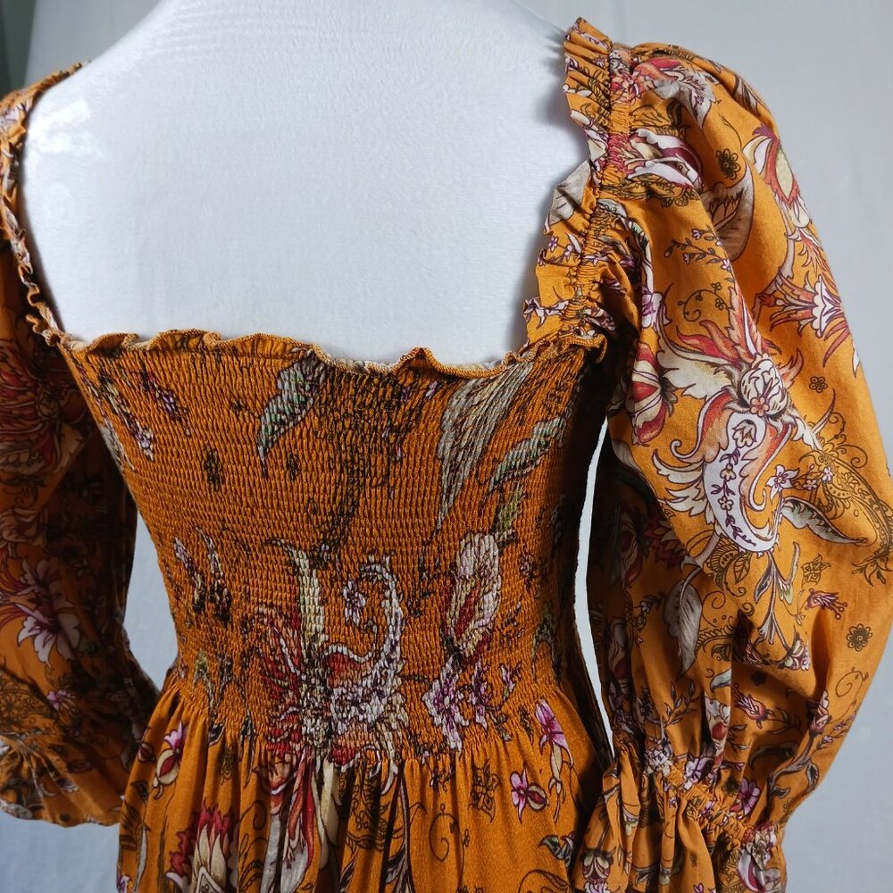 Anthropologie Conditions Apply Smocked Peplum Top, Medium, Ruffled, Cottage Core - Picture 5 of 16